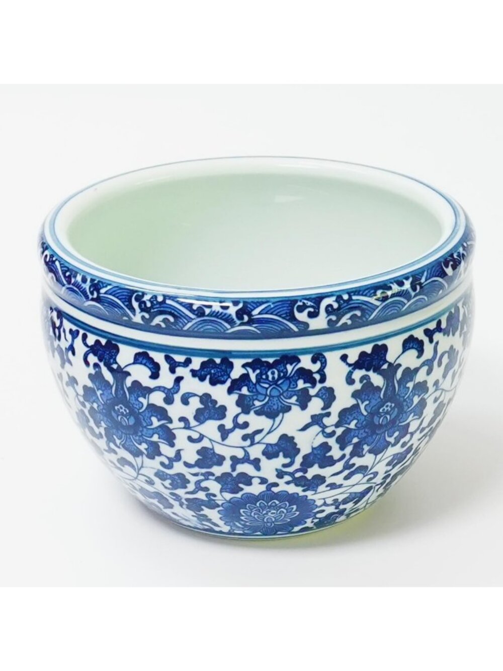 Chinoiserie Blue & White Planter | Ceramic Flower Pot for Indoor Plants